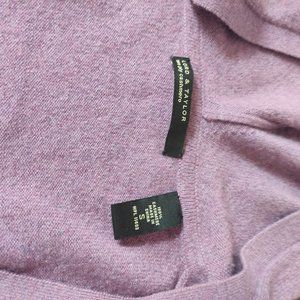 LORD & TAYLOR two ply 100 % cashmere purple hooded sweater